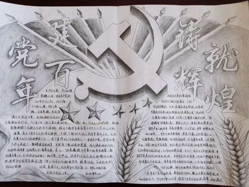 新迎中学党总支迎接建党100周年系列活动之建党百年铸就辉煌手抄报